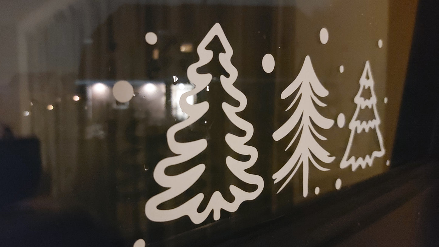 Raamsticker | Dennenbomen