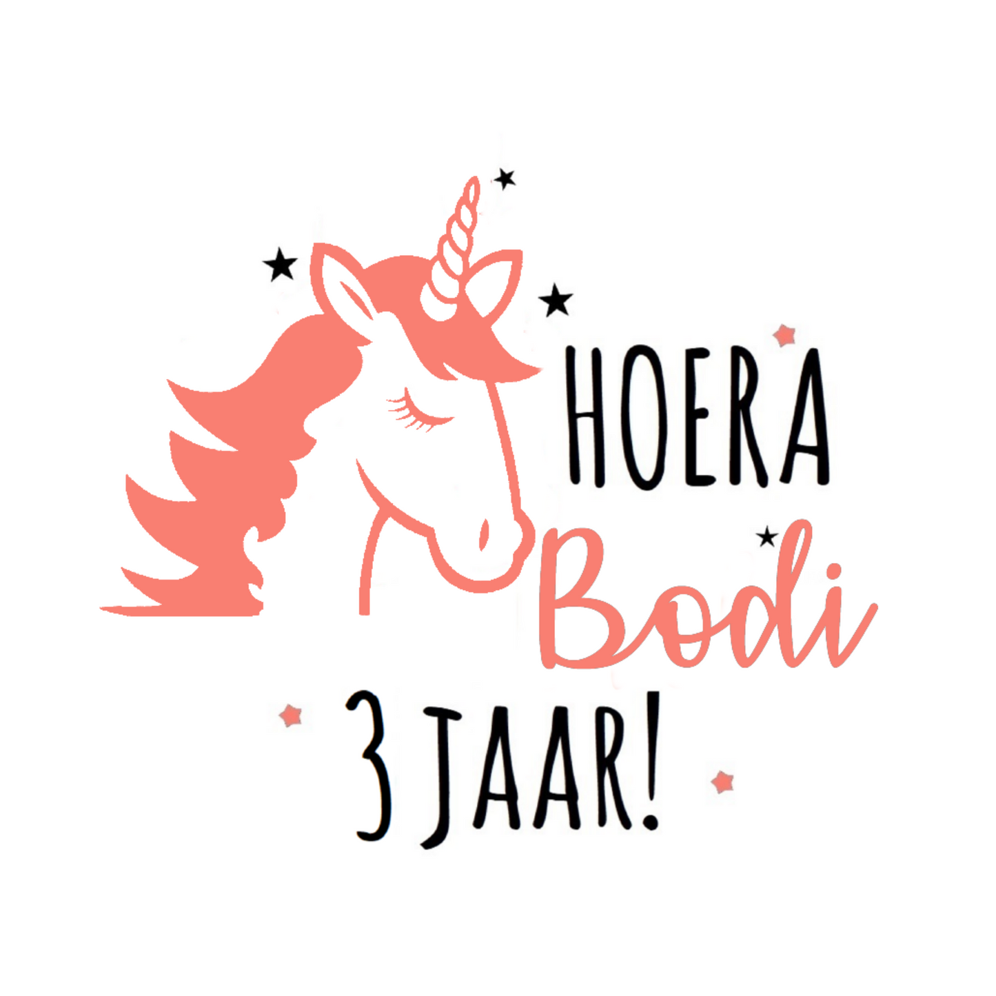 Traktatiestickers Unicorn met naam