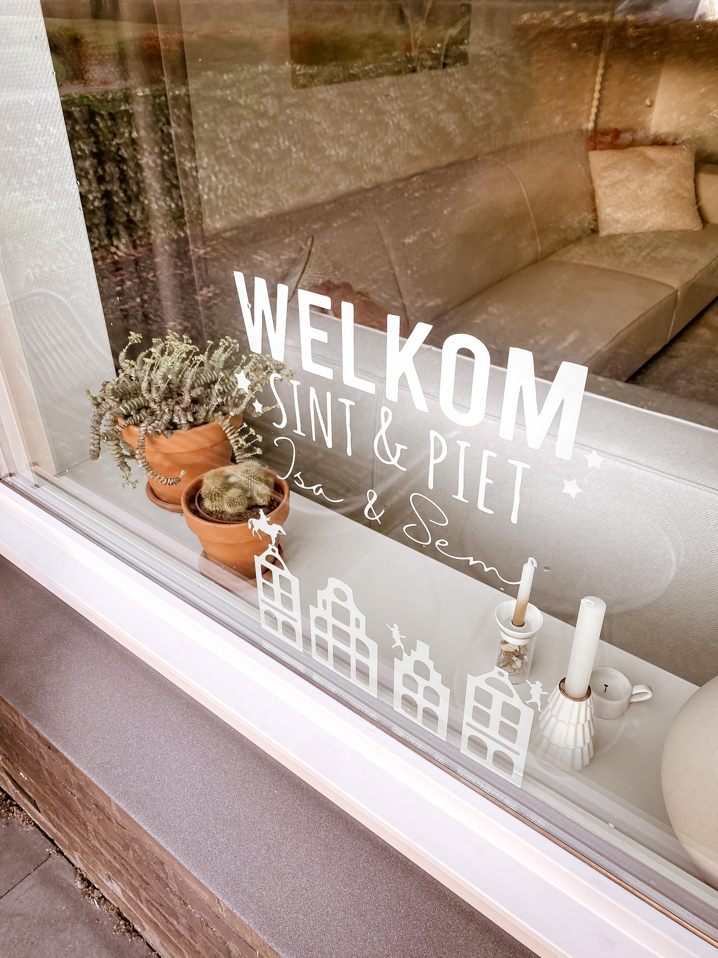 Raamsticker Welkom Sint en Piet