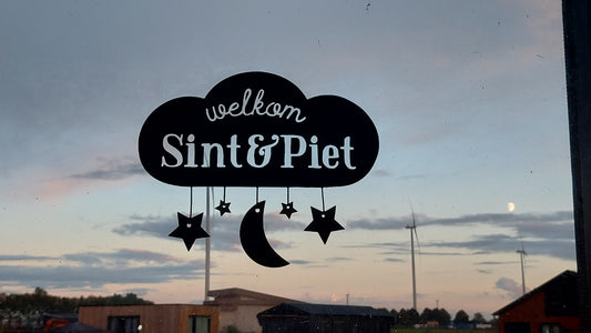 Raamsticker Welkom Sint en Piet de luxe