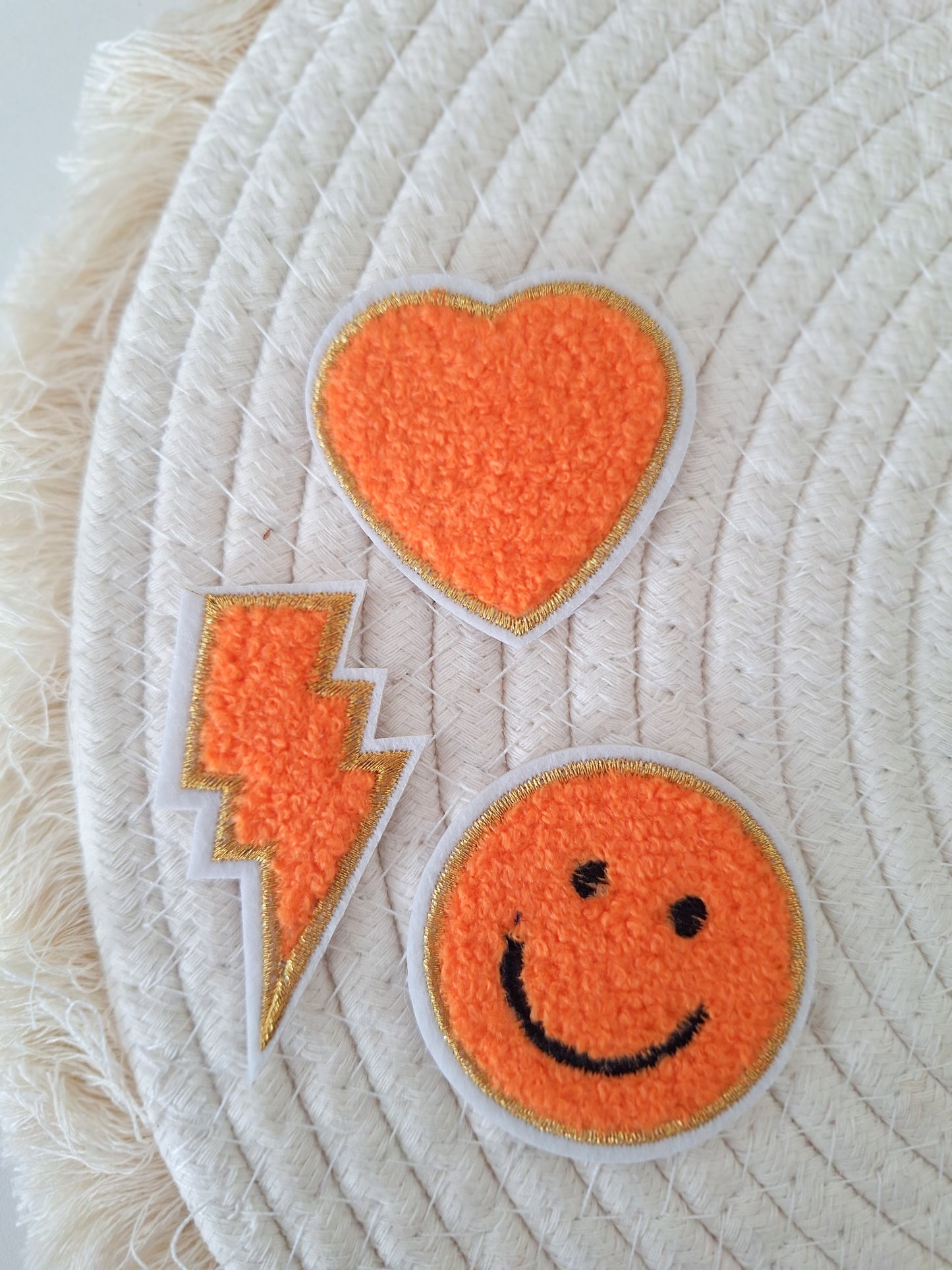 Patch | Smiley set oranje