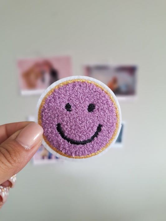 Patch | Smiley set paars