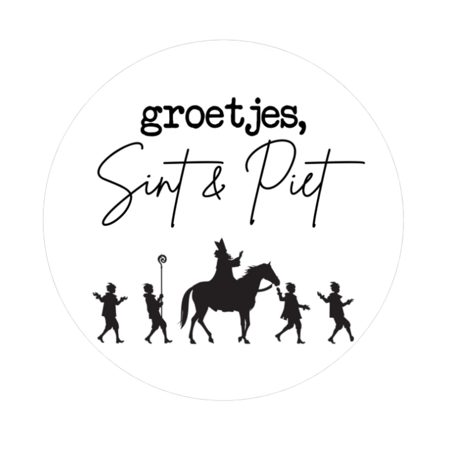 Cadeausticker - Groetjes Sint en Piet