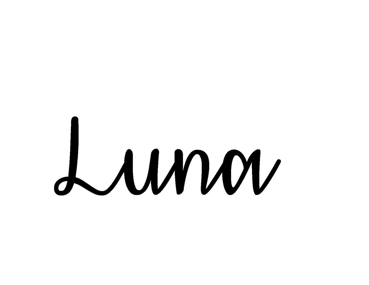Naamsticker kinderstoel lettertype Luna