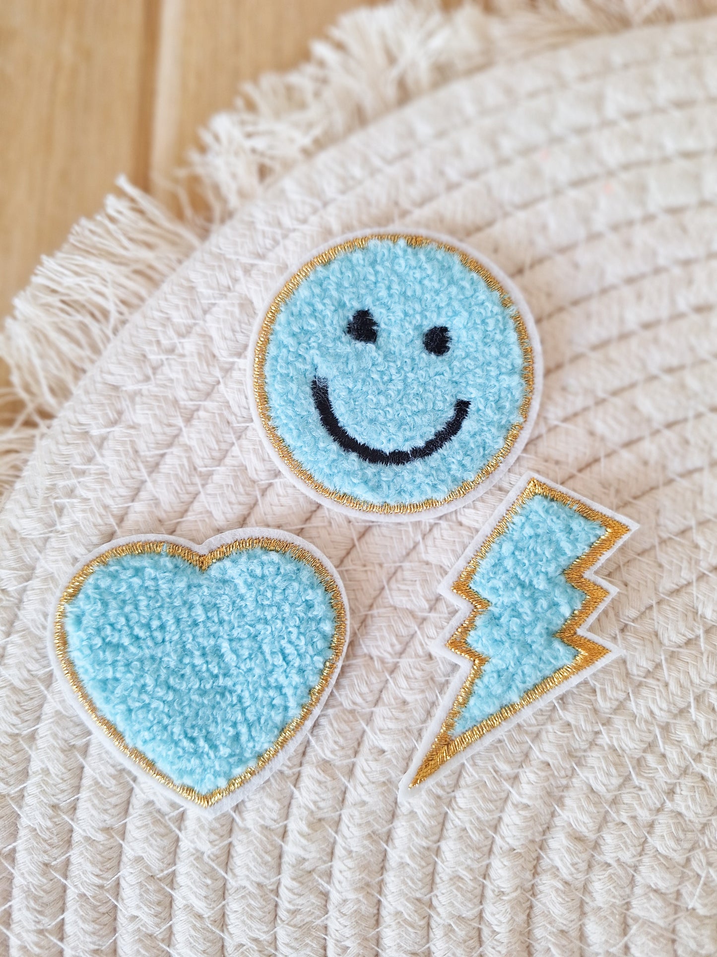 Patch | Smiley set blauw