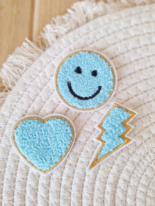 Patch | Smiley set blauw