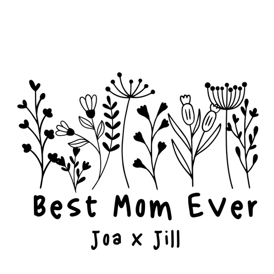 Strijksticker | Best Mom Ever Bloemen